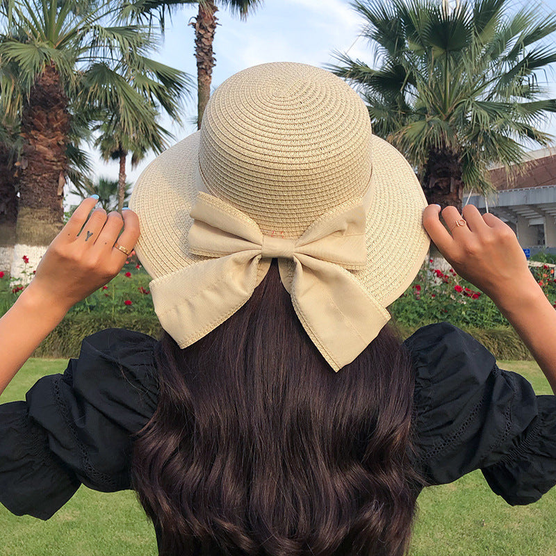 Women's All-match Shade Sun Protection Straw Hat Outdoor Bow