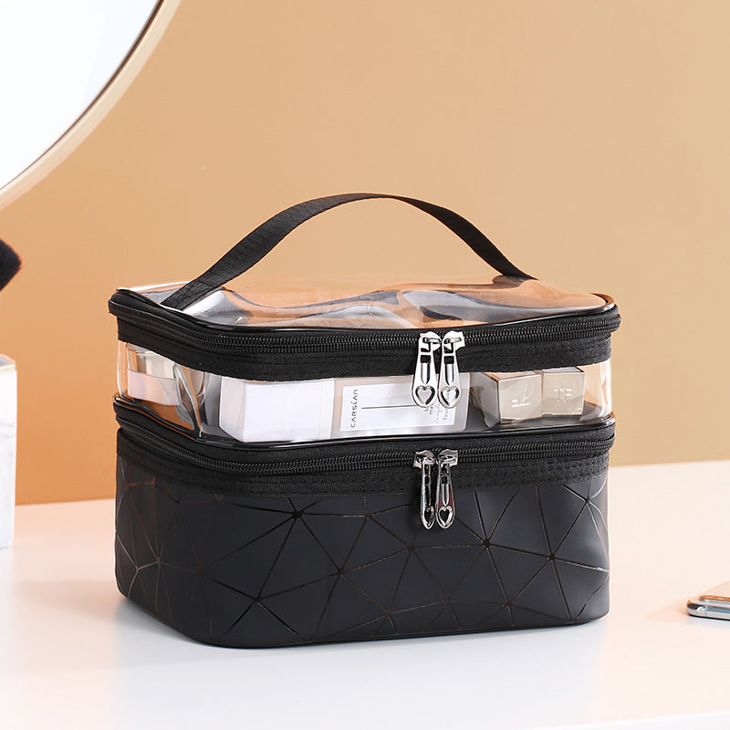 New Double-layer Waterproof Cosmetic Bag Large Capacity Toiletry Bag