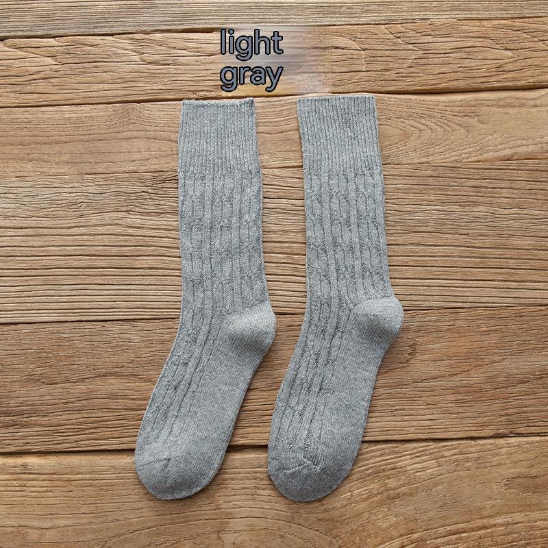 Autumn And Winter Thickened Keep Warm Pure Color Retro Stockings