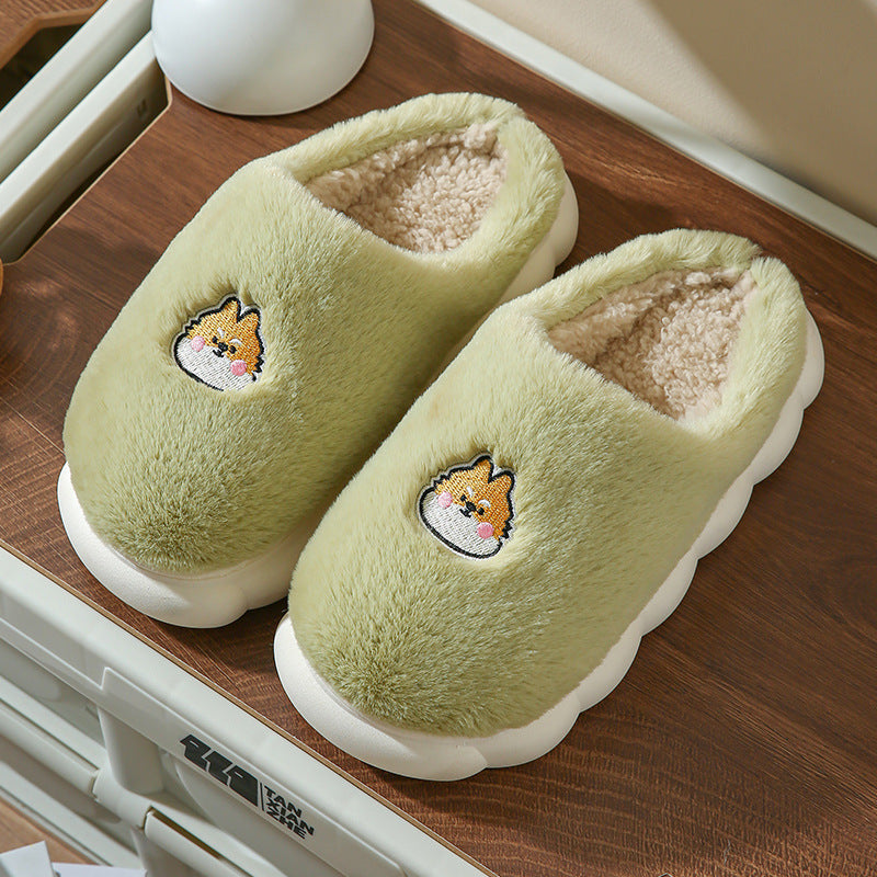 Men's And Women's Indoor Household Couple Fluffy Fluffy Soft Sole Cotton Slippers