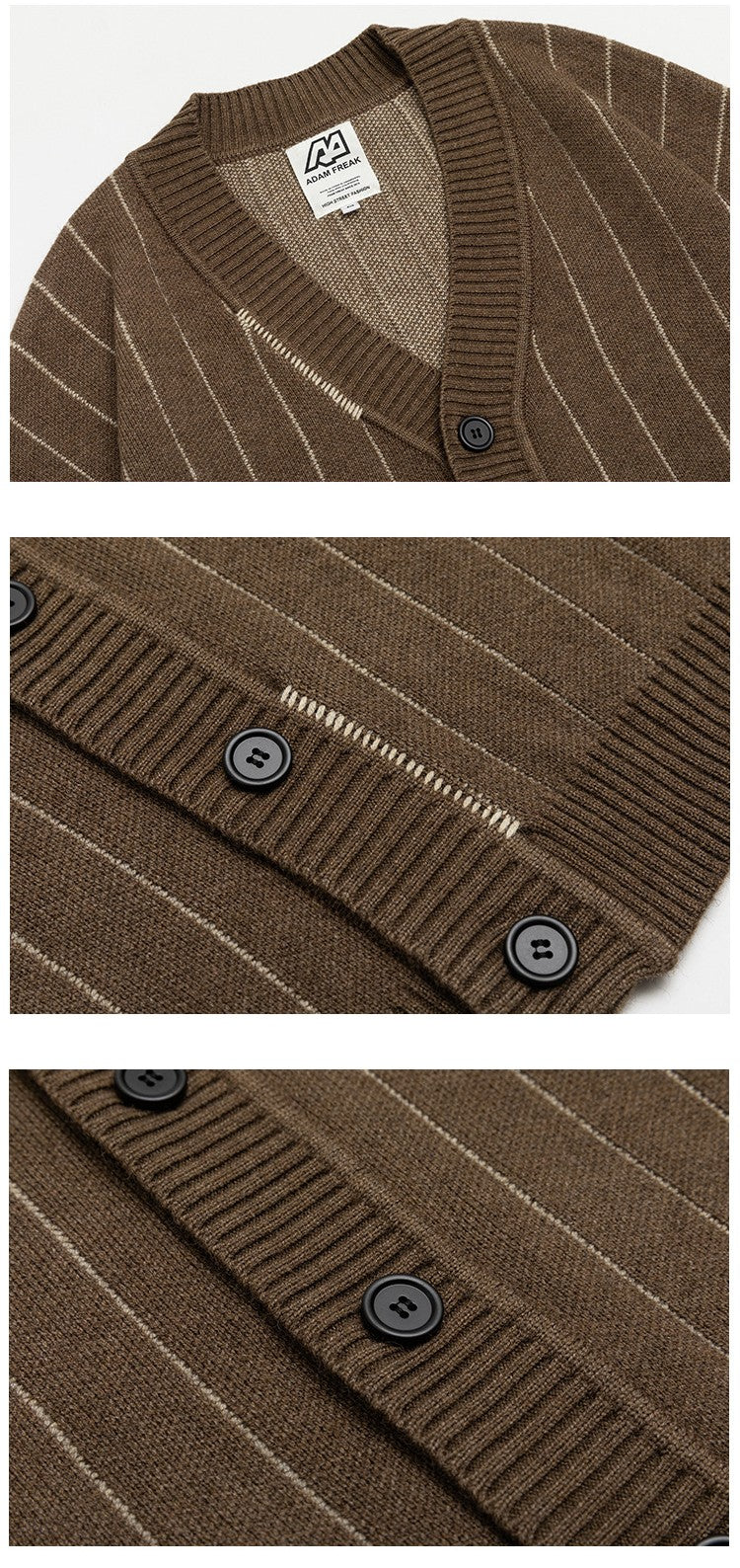 Loose Retro Unique Design Dark Striped Cardigan Jacket
