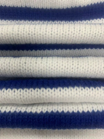 Striped Contrast Color Knitted Pullover Long Sleeve Round Neck