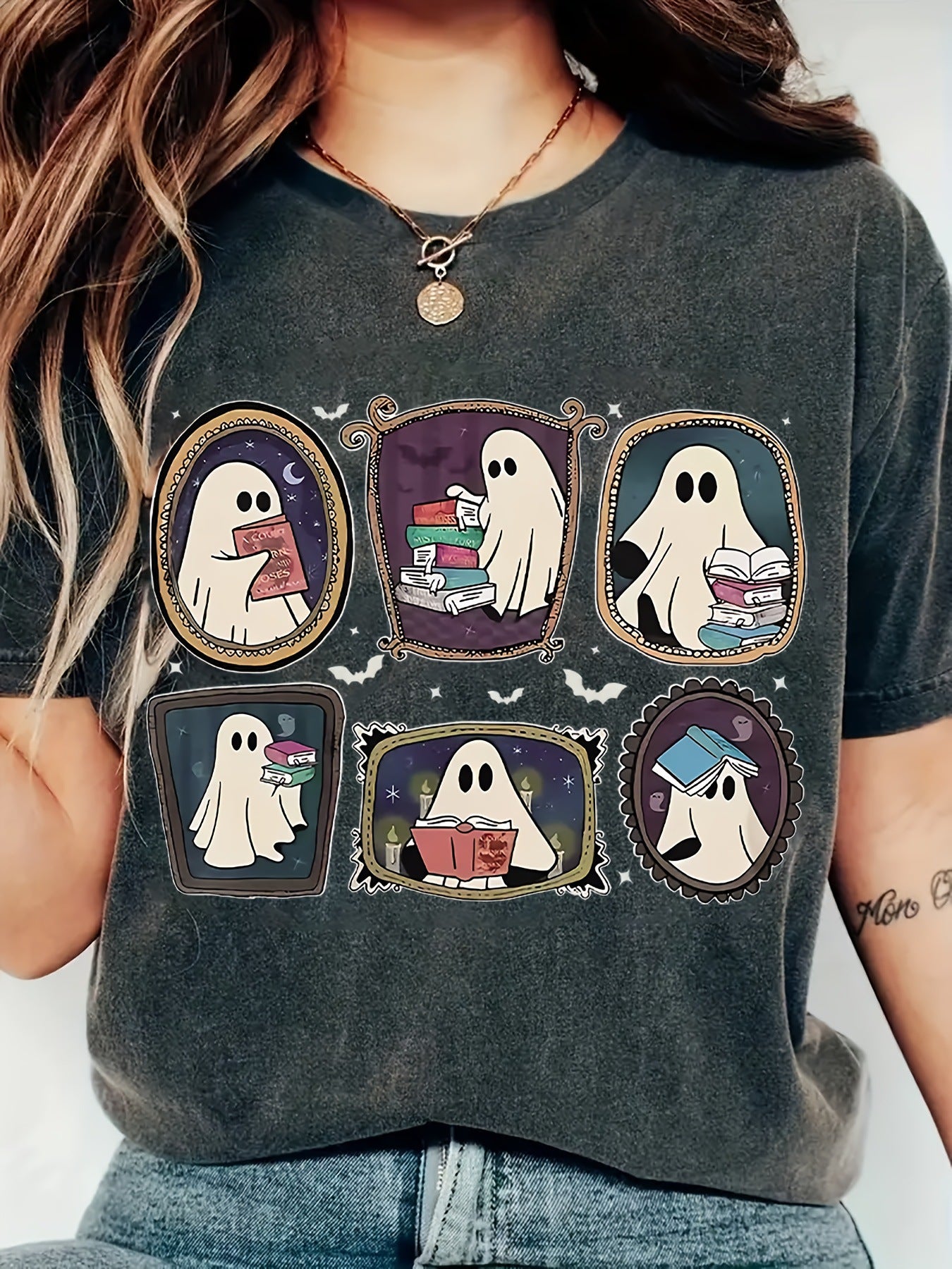 Letter Print Short-sleeve Casual Short Sleeve Round Neck Women's Clothing