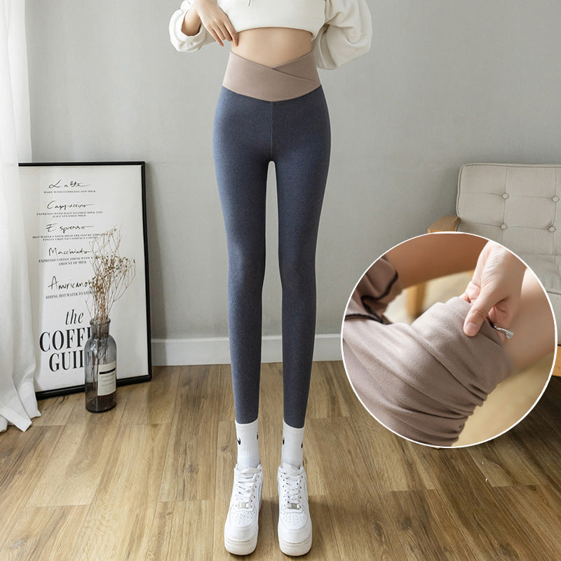 Cross Waist Leggings Women's High Waist Outerwear
