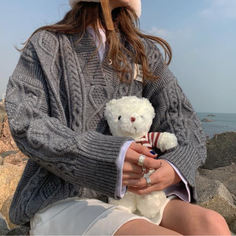 New Loose Pullover Lazy Comfortable Cable-knit Sweater