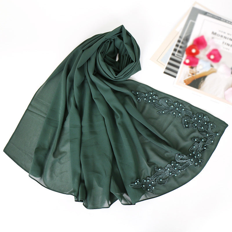 Pearl chiffon studded pearl headband