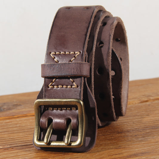 First Layer Cowhide Pure Copper Belt Men's