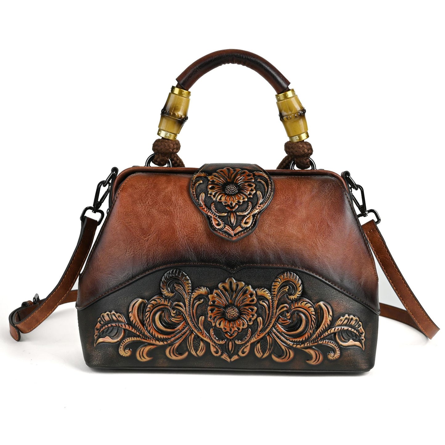 Retropræget Håndfarvet Håndtaske Crossbody Klemme-taske