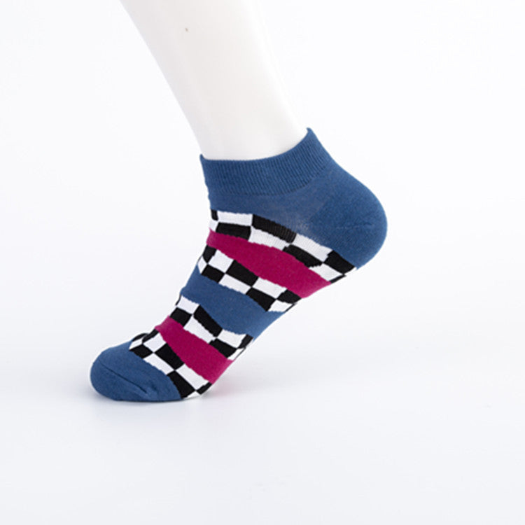 Men's Socks Trend New Geometric Series Boat Socks