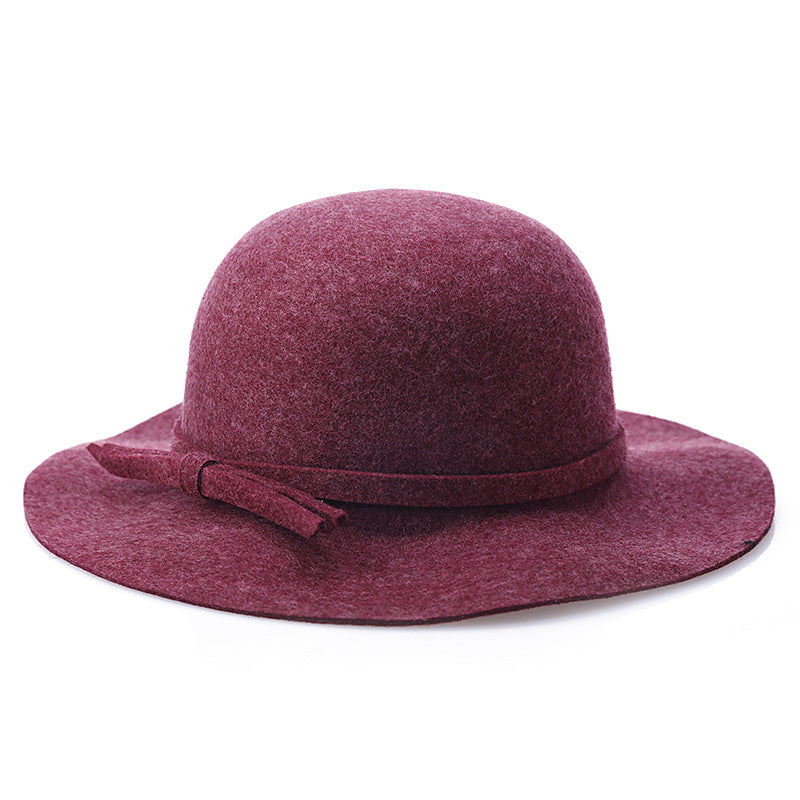 Women's Pure Wool Wave Basin Hat Woolen