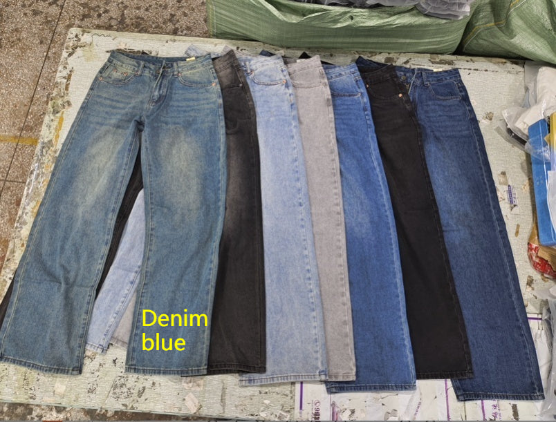 Women's American-style Retro Low Waist Straight Jeans