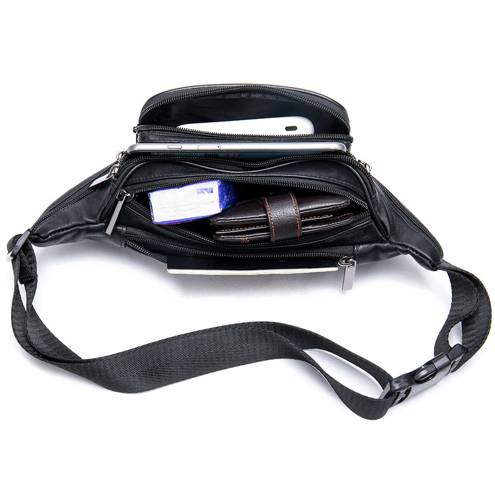 Black mobile phone sheepskin bag