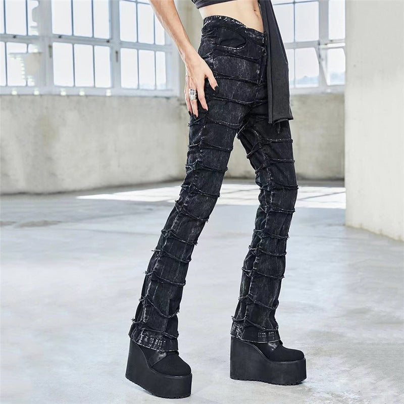 Skinny Calf Women's Flared Denim Trousers