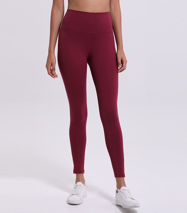 Stitched nine points fitness pants