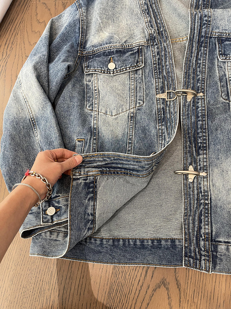 Washed Blue Heavy Robe Denim Jacket