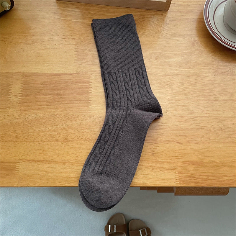 Women's Autumn Winter Wool Thickened Warm Mid-Calf Socks