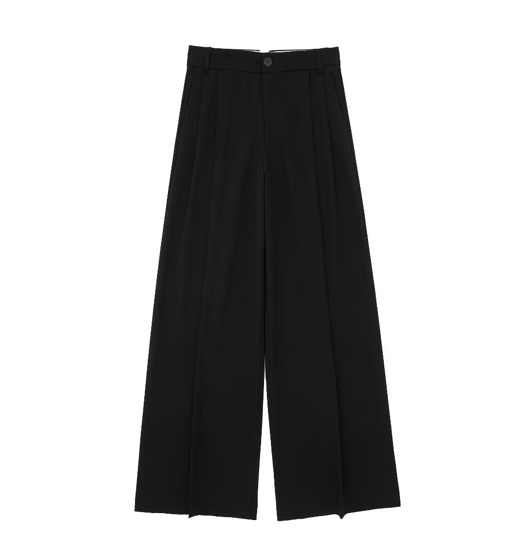 Solid Color Street Fashion Loose Casual Draping Wide-leg Pleated Trousers