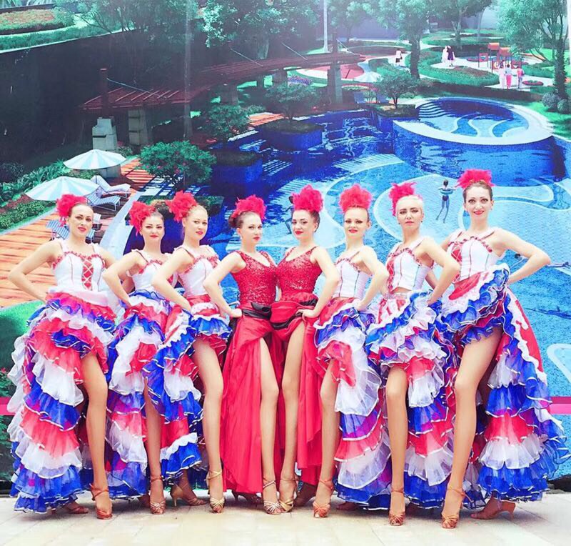 Opening Dance Performance Costume French Can-can Crinoline Dress