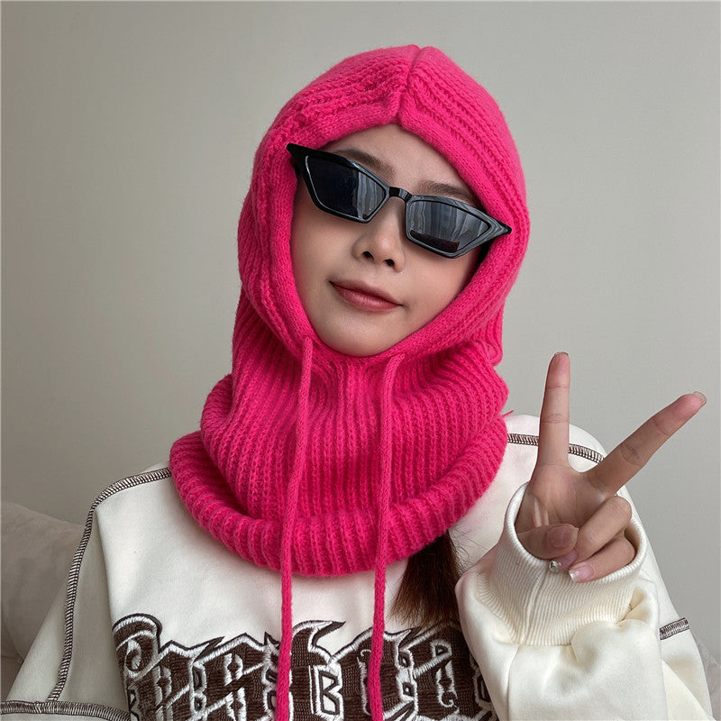 Pull Rope Simple Knit Head Hat