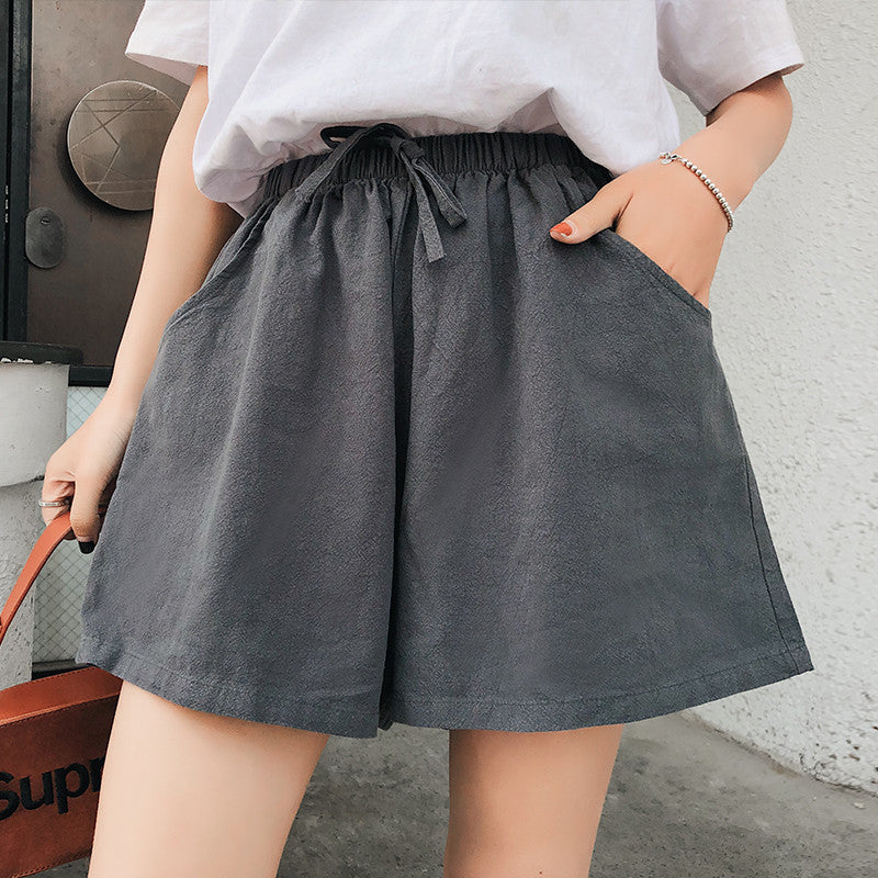 Korean Women's Slim Black Sports Casual Shorts