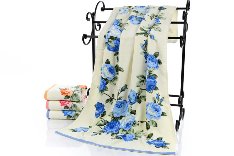 Cotton Towel Bath Towel Printed with Cut Down Peony