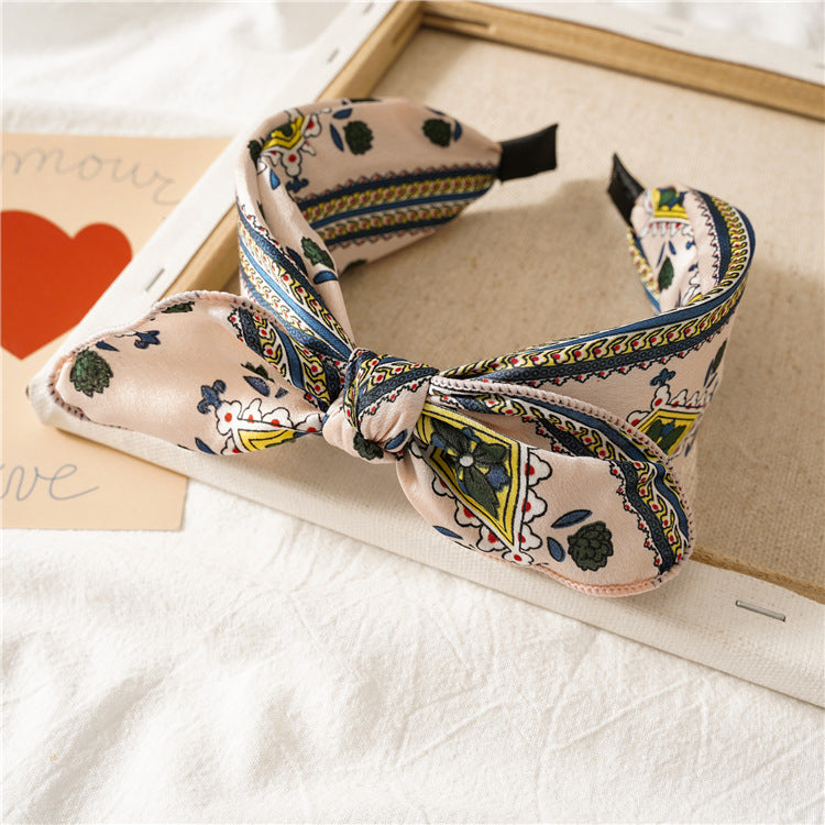 New Cross-knotted Wide Version Crimped Chain Headband