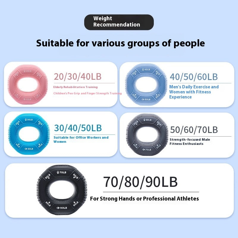 Silicone Grip Ring Decompression Decompression Building Up Arm Muscles Training Five Finger Strength Rehabilitation Grip Strength Exercise Hand Strength Equipment