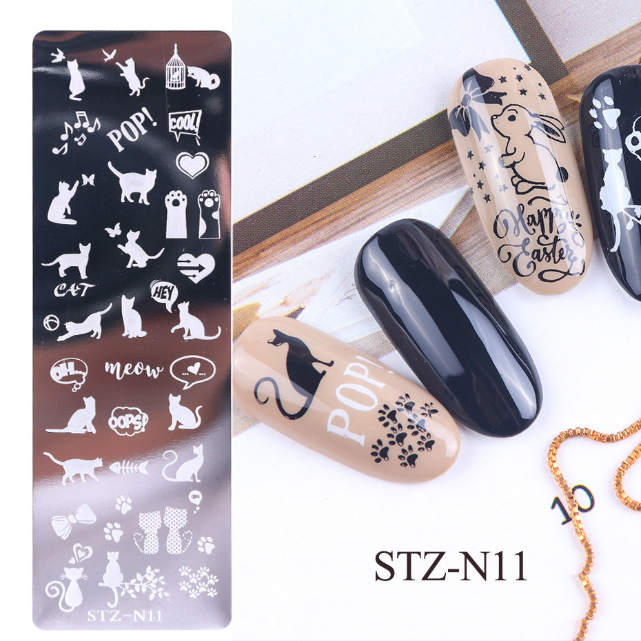 Nail print small long steel plate
