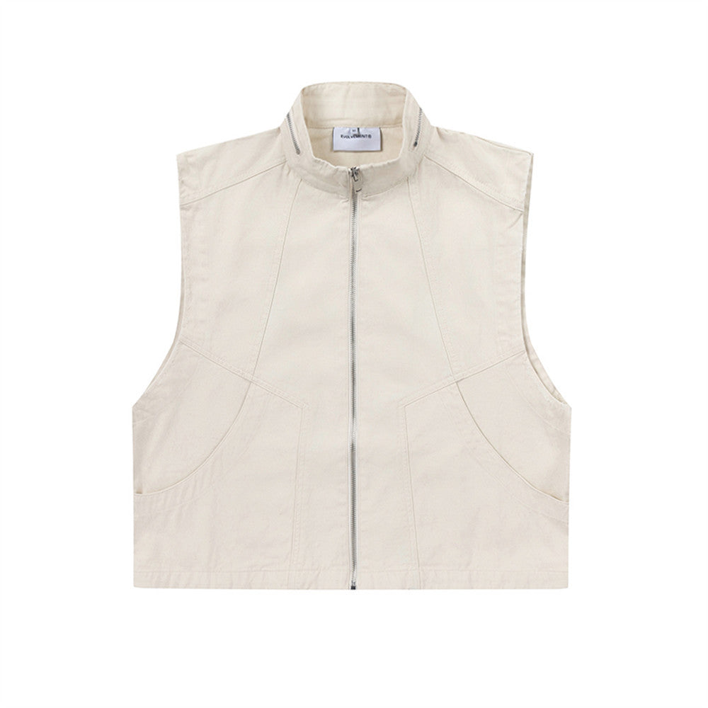 Men's Waistcoat Stand Collar Workwear Vest