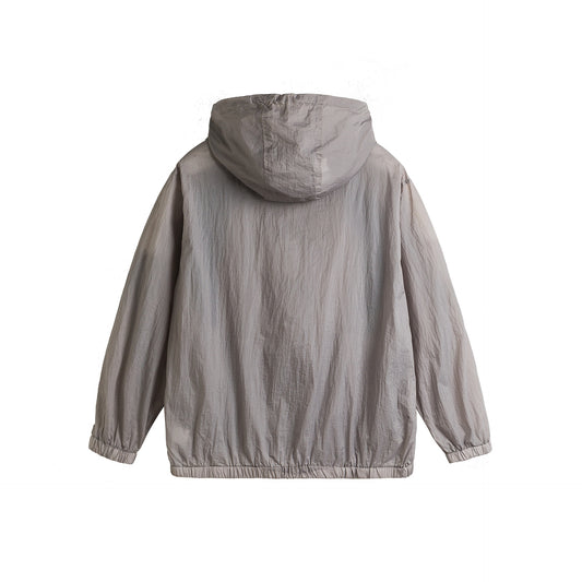 New Patchwork Printing Color Contrast Hooded Loose Sun-proof Clothes