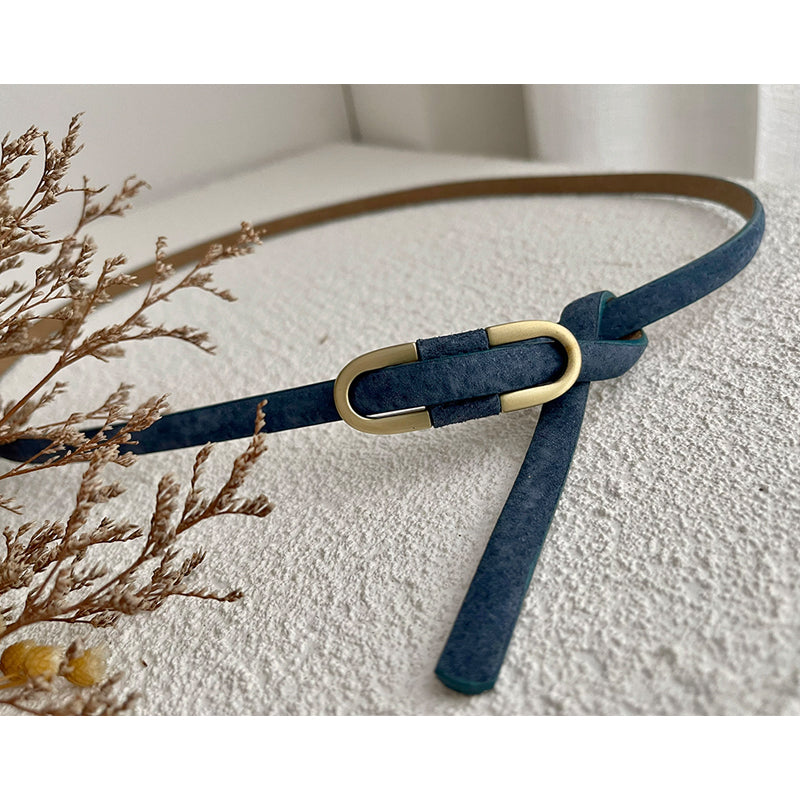 Pigskin Thin Belt Non-porous Suit Dress Decoration