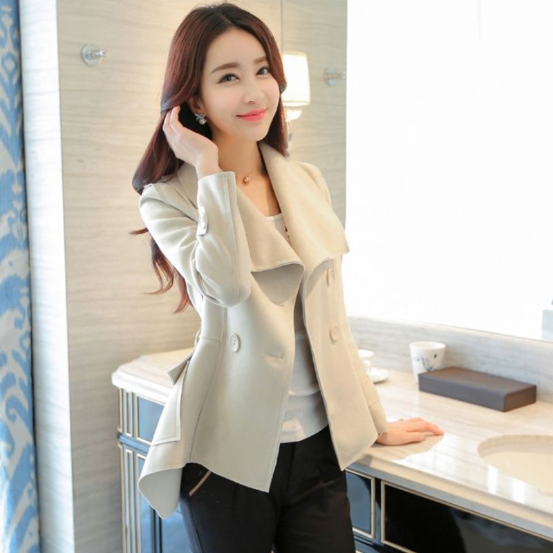SpringAutumn New Slimming Versatile Short Suede Blazer For Petite Women