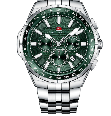 Multifunctional Waterproof Quartz Watch Luminous Steel Strap