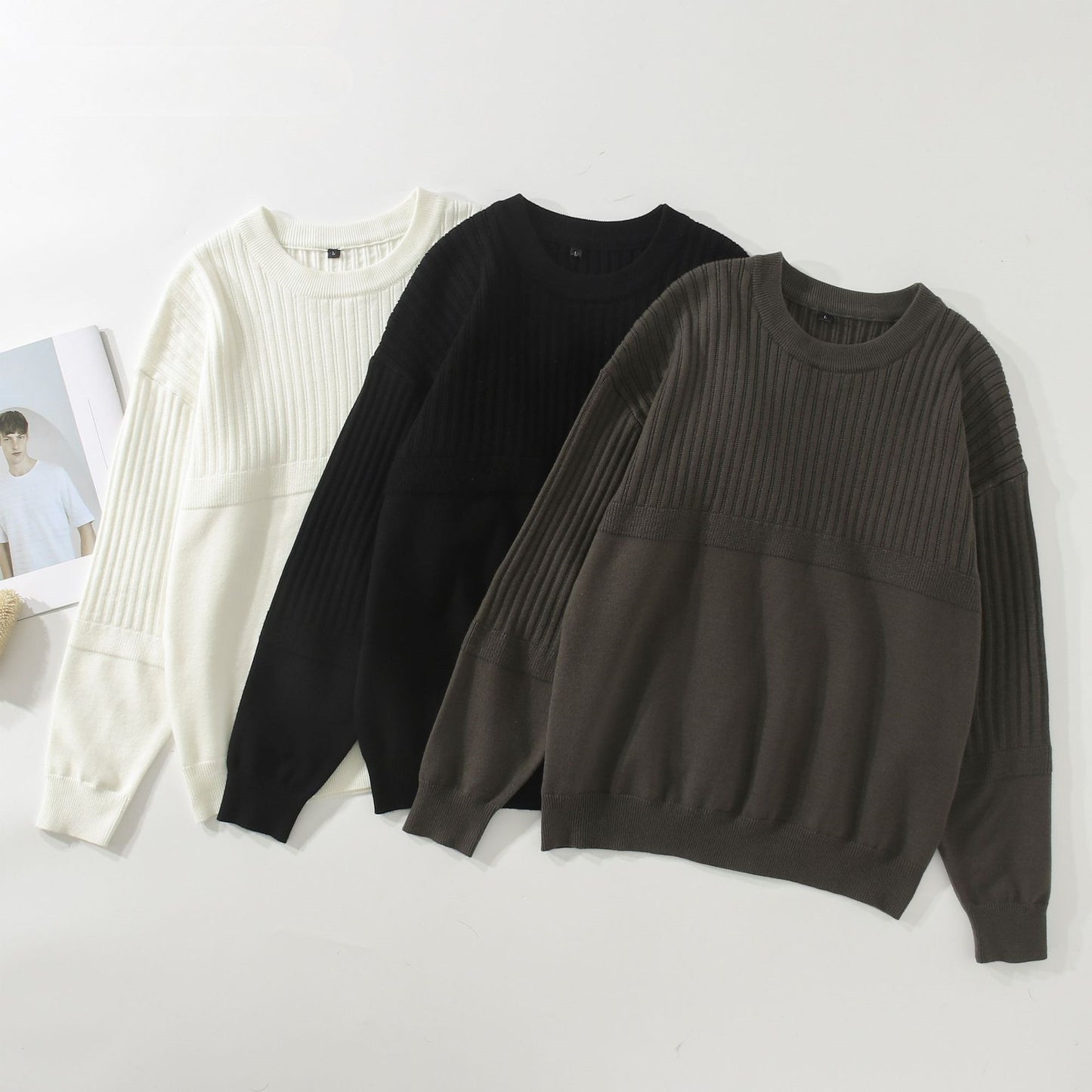Youth Commuter All-match Round Neck Pullover Men's Sweater