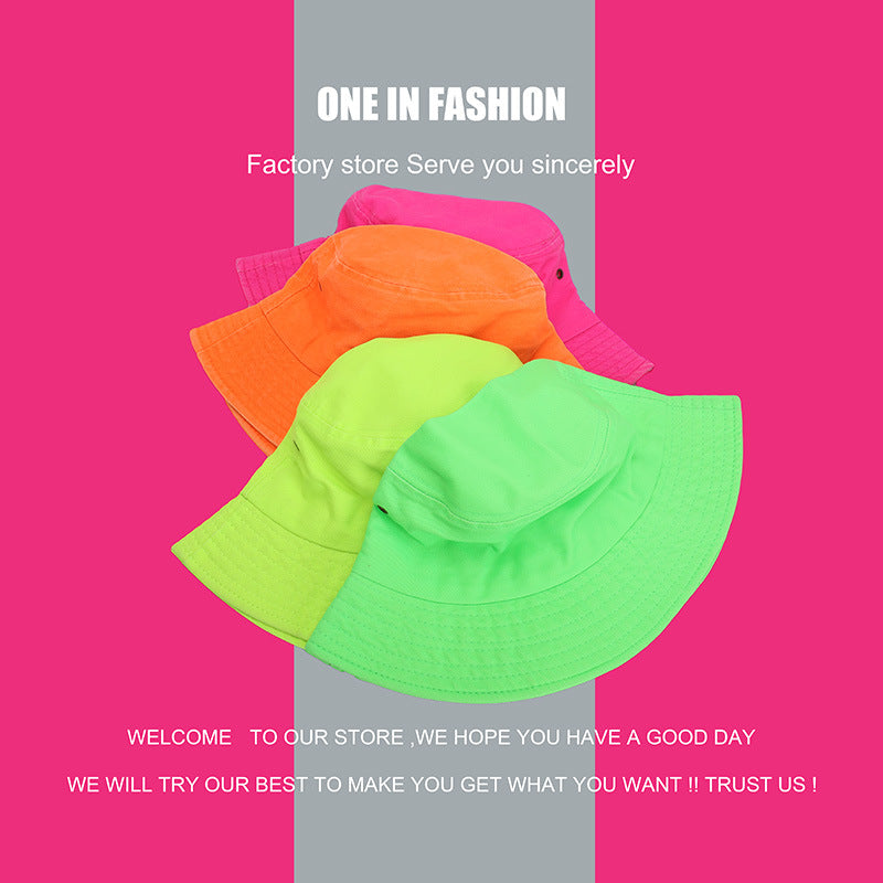 Female Fluorescent Sunscreen Fisherman Hat