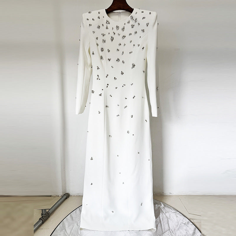 Elegant Sophisticated Long-sleeve Maxi Dress