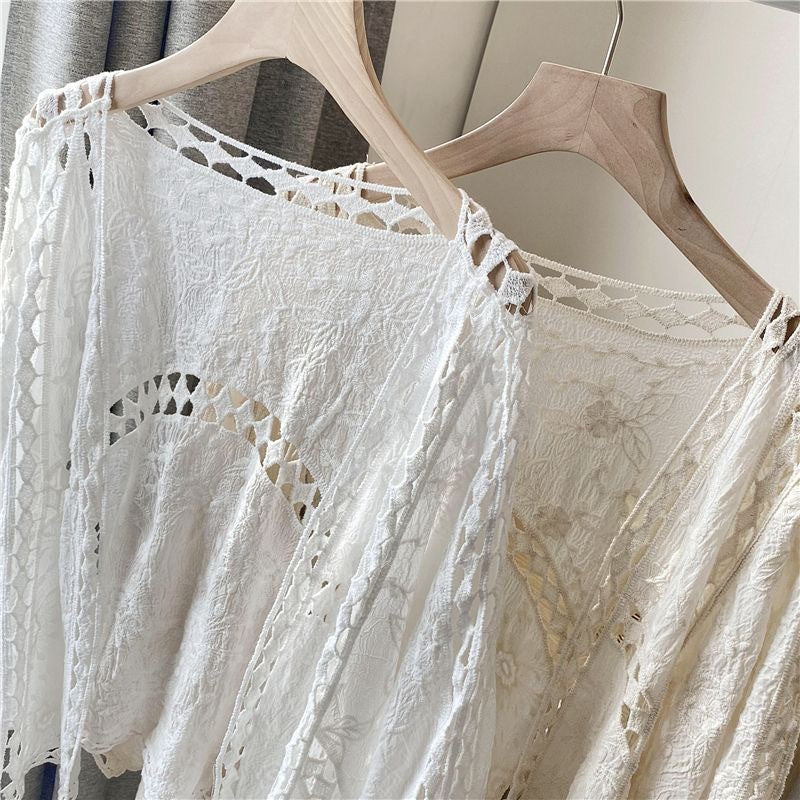 Cardigan Women Coat Lace Crochet Beach Sun Protection