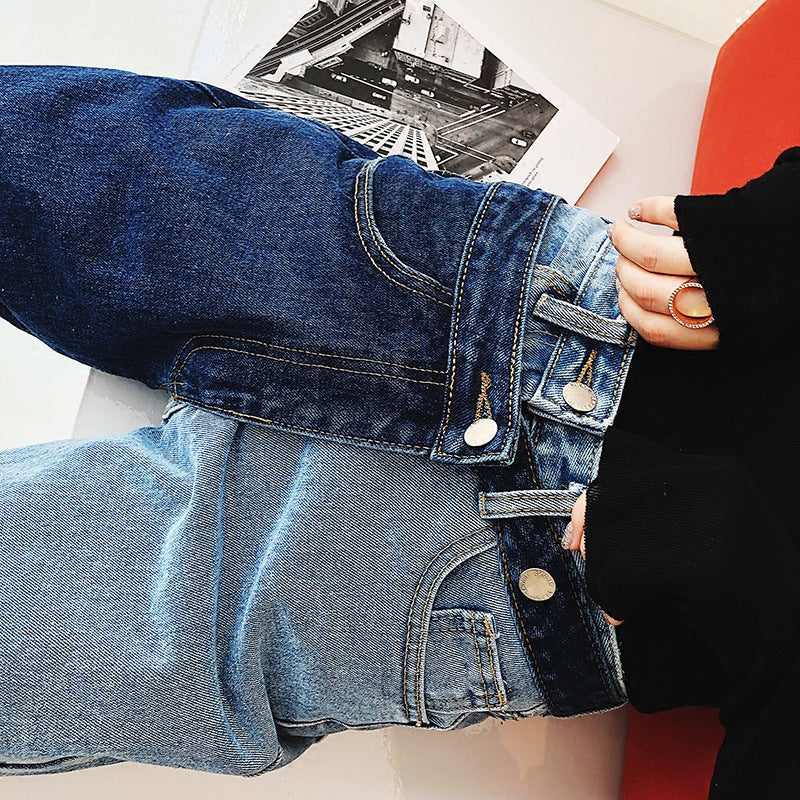 Hong Kong-style Loose Straight-leg Cropped Trousers Women