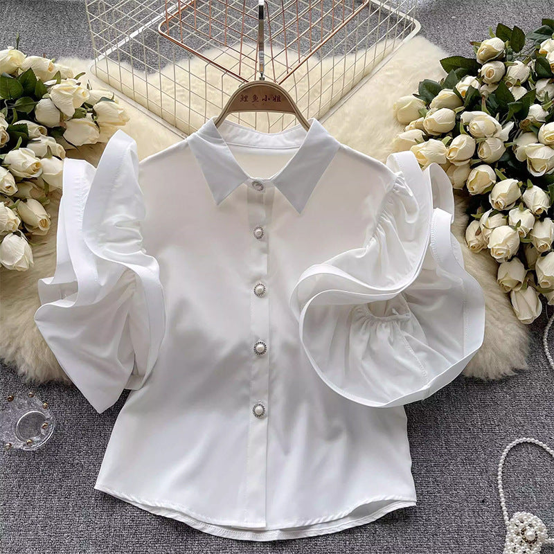 French Niche Design Ruffled Blouse For Women