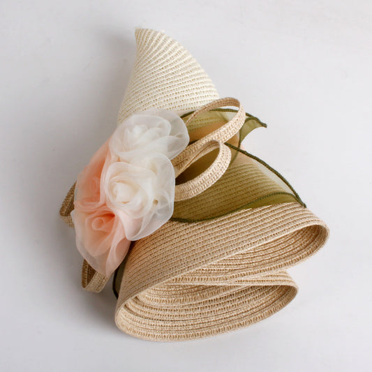 Women's Straw Hat Flowers Slimming Shade