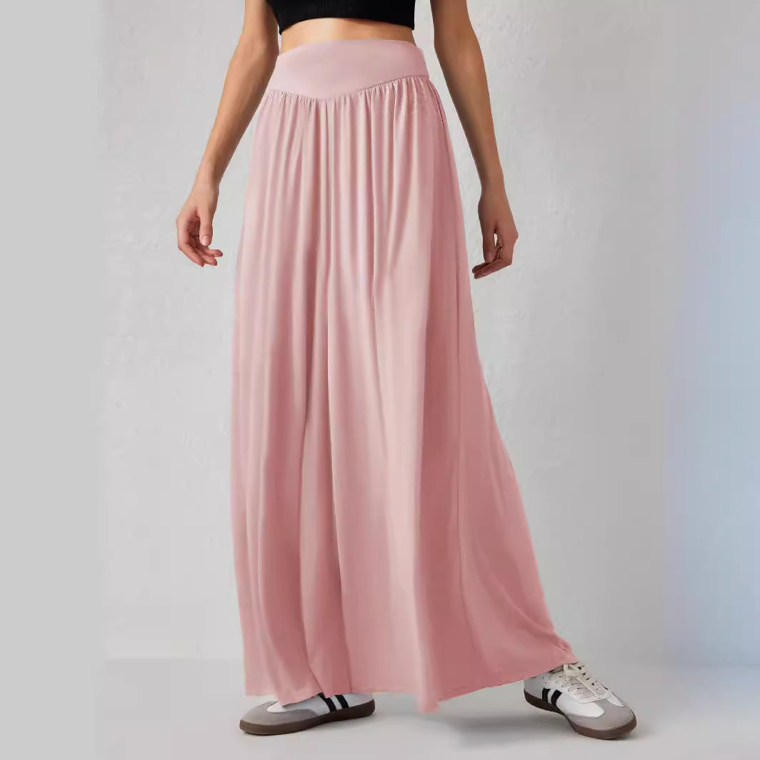 Loose-fitting Dance Draping Effect Pants High Waist Wide Leg