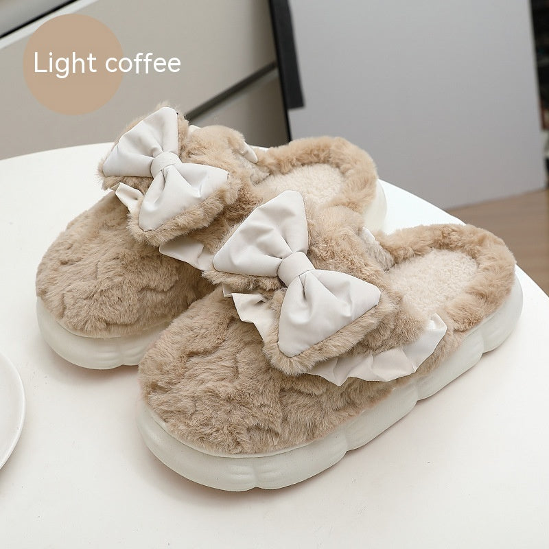 Couple Slippers Female Platform Bow