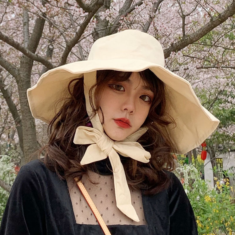 Women's Wide Brim Sun Protection Windproof Big Brim Fisherman Hat