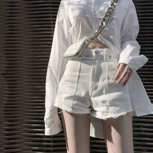 Women's Fashion High Waist Thin And Tall A-Line Shorts