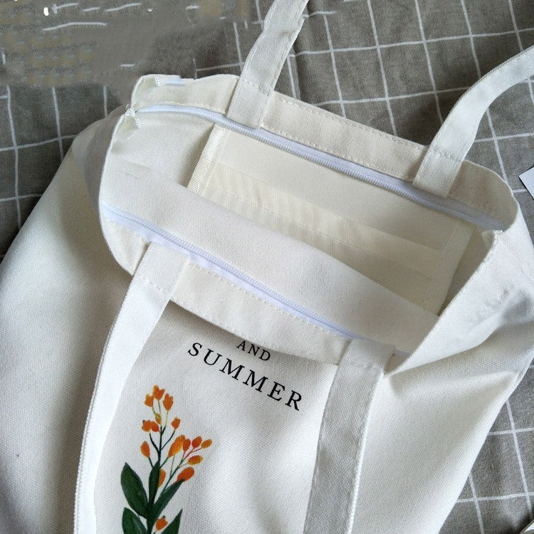 Students Ins Wind Tote Korean Version Of Large-capacity Canvas Bags