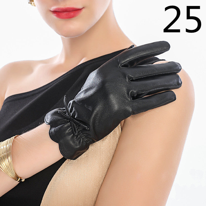 Men's Winter Riding Plus Velvet Thick Windproof Leather Gloves