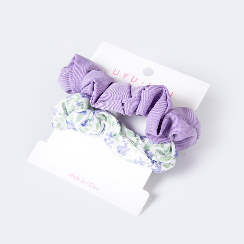 Card-style Large Hair Ring Two-in-one Floral Hair Tie