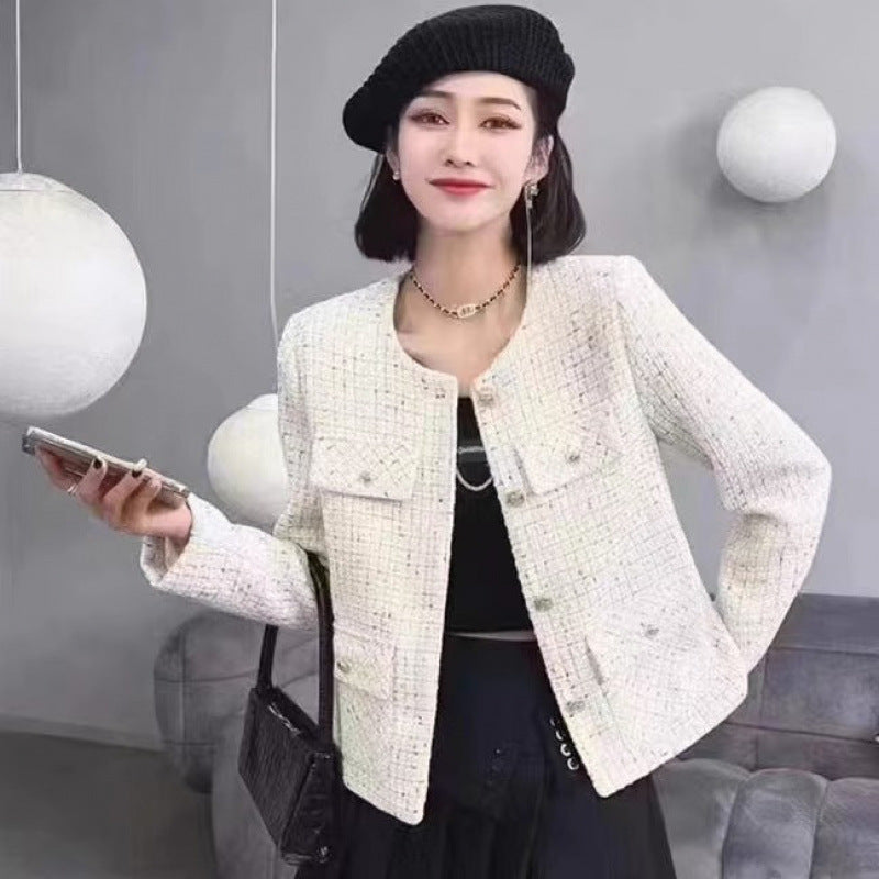 Classic Style Women's Retro Design Green Slimming Temperament Short Coat