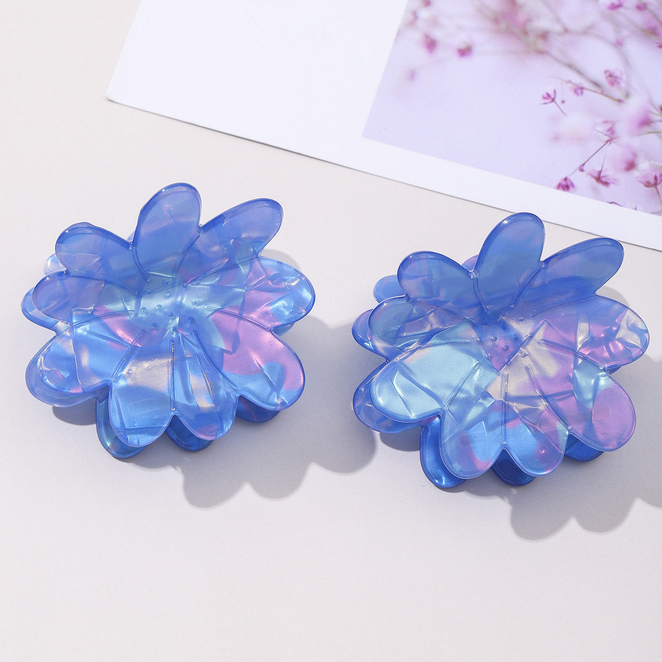 Ins Style Colorful Blue Flower Hair Clip