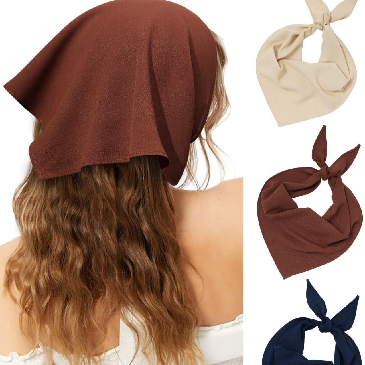 Women's Solid Color Fabric Bag Headscarf